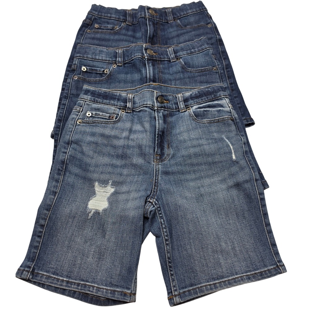 Wonder Nation Boys Denim Shorts Lot of 3 Blue Adjustable Waist Size 12 Denim